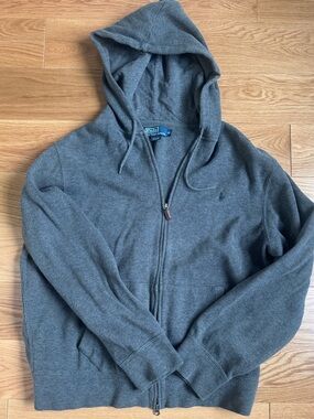 Ralph Lauren Charcoal Zip-Up Hooded Sweater